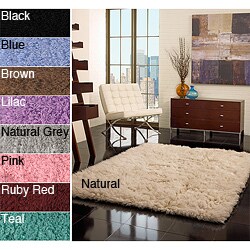 Hand-woven Natural Wool 2000 Gram Flokati Rug (5' x 7')