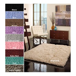 Hand-woven Natural Wool 2000 Gram Flokati Rug (5' x 7')