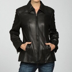 Izod Women's Plus Size Scuba-style Leather Jacket