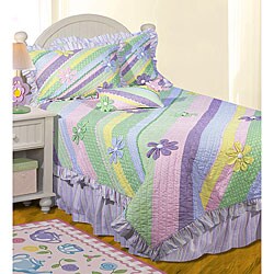 Flower Party Kids' Cotton Patchwork Quilt Set
