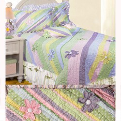 Flower Party Kids' Cotton Patchwork Quilt Set