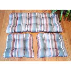 Retro Stripe Brown Indoor/Outdoor 3-piece Patio Cushion Set