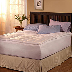 Elementa 300 Thread Count Luxury Support White Down Featherbed Topper