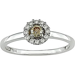 14k Gold 1/4ct TDW Brown and White Diamond Ring