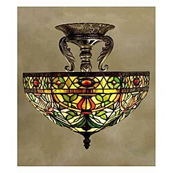 Tiffany-style Victorian Stained Glass Ceiling Lamp