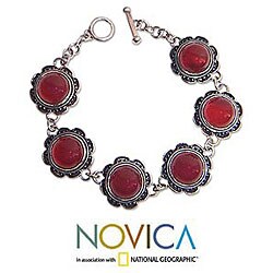 Carnelian 'Lotus Passion' Bracelet (Indonesia)