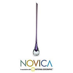Glass 'Amethyst Skyscraper' Vase (Mexico) from Overstock.com :  tall vase novica glass art unique decor