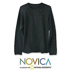 'Coal Emperor' Alpaca Wool Sweater (Peru)