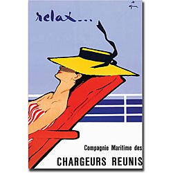 Rene Gruau 'Relax' Gallery Wrapped Canvas Art