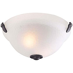 Three-light Flush Mount Forged Iron Ceiling Fixture