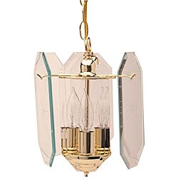 Polished Brass 3-light Clear Glass Pendant