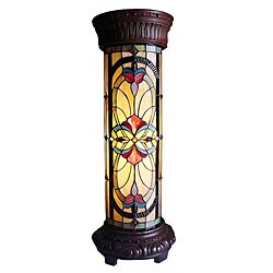 Tiffany-style Bronze Pedestal Lamp 
