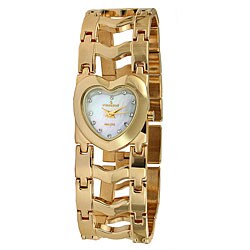Peugeot Goldtone Heart-shape Open Link Watch