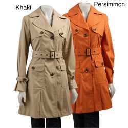 Brandon Thomas Women's Bonded Poplin Single-breasted Trench Coat