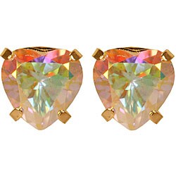 10k Yellow Gold Heart-shape Mercury Mist Earrings