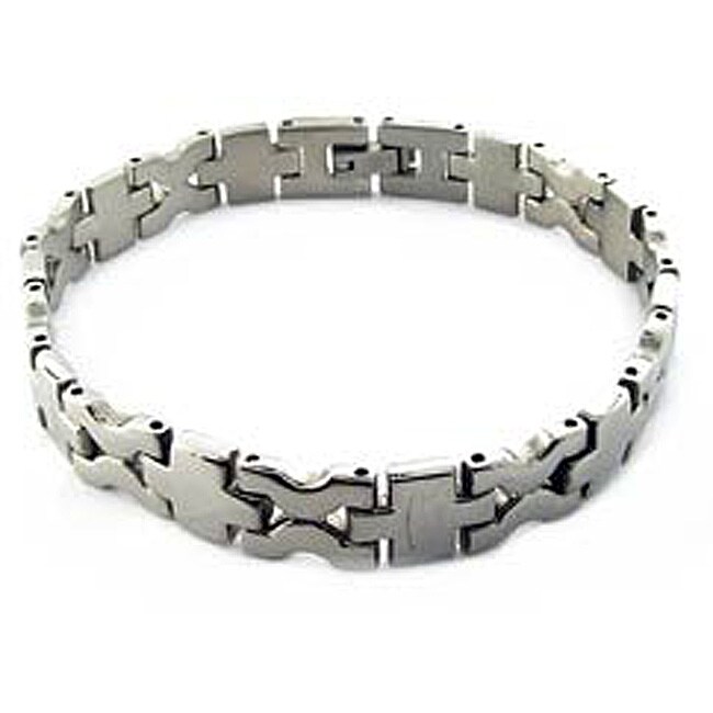 Stainless Steel 'X' Link Bracelet