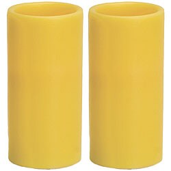 Flameless Yellow Pillar Candles (Set of 2)