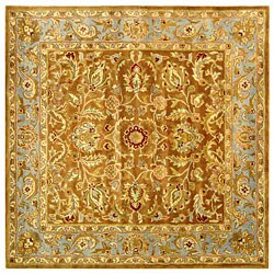 Hand-tufted Heritage Brown/ Blue Wool Rug (6' Square)