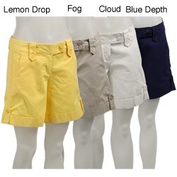 D.W. Sport Women's Stretch Canvas Twill Button-front Shorts