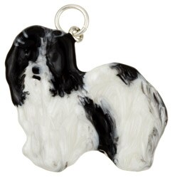 Sterling Silver Enamel Havanese Dog Charm/ Pendant