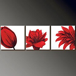 Hand-painted 'Three is a Crowd' 3-piece Canvas Art