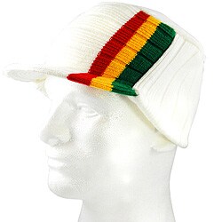 Iced Out Gear White Jamaican-style Visor Beanie