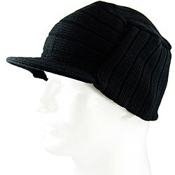 Iced Out Gear Men's Black Visor Beanie Hat