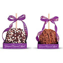 Large Gourmet Caramel Apples with Pecan Drizzle & Triple Chip (Pack of 2)