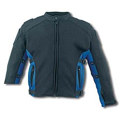 Men's Black/ Blue Air Mesh Motorcycle Jacket 