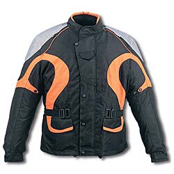 Men's Black/ Orange Duratex 600 Motorcycle Jacket 