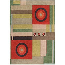Handmade Sunrise Keno Wool Rug (7'6 x 9'6)