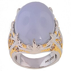 Michael Valitutti Palladium Silver Chalcedony, White Sapphire Ring