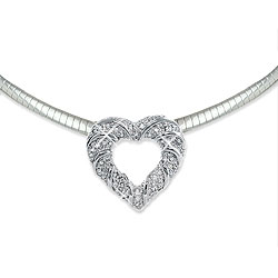 Sterling Silver 1/2ct TDW Diamond Heart Necklace (I-J, I3)