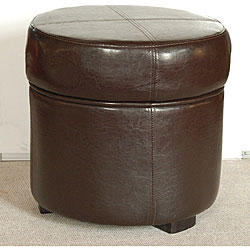 Homestyles Brown Leatherette Ottoman