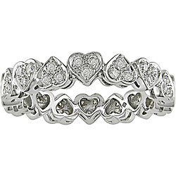14k Gold 1/2ct TDW Diamond Heart Eternity Band (H-I-J, I1-I2)