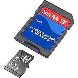 SanDisk 16G Micro SDHC2 MicroSD Card with Adapter