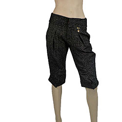 Wool Shorts - Fornarina Women's Blue Grey Wool Shorts