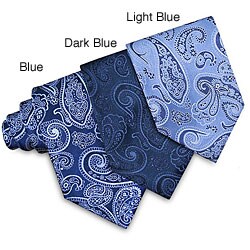 O.H.H.A. Blue Paisley Woven Silk Tie