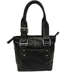 Franco Sarto Black Leather Shopper Bag