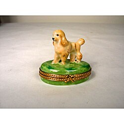 Limoges Hand-painted Poodle Keepsake Box