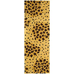 Hand-tufted Leopard-print Wool Rug (2'6 x 12')