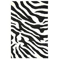 Hand-tufted Zebra Wave Wool Rug (6' x 9')