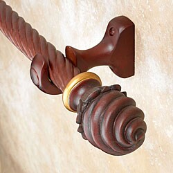 Cassidy West Artesian-twist 4-foot Wood Curtain Rod Set
