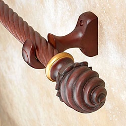 Cassidy West Artesian-twist 6-foot Wood Curtain Rod Set