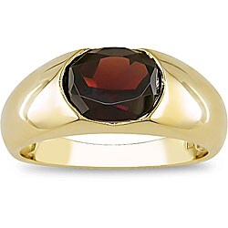 10k Yellow Gold Oval Garnet Ring
