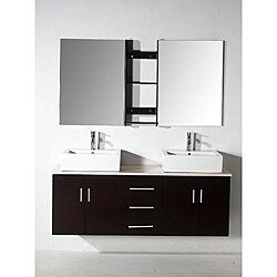 Contemporary Double Sink Vanity with Vessel Sinks