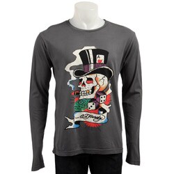 Ed Hardy Men's Long-sleeve Rhinestone T-shirt