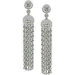 18k White Gold 6ct TDW Diamond Chandelier Earrings (G-H, SI)