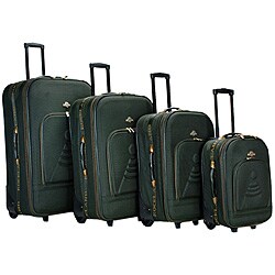 Rockland Runway 4-piece Green Expandable Luggage Set