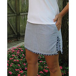 Golftini Ladies Navy Seersucker Golf Skorts